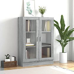 vidaXL Armoire à vitrine Sonoma gris 82,5x30,5x115cm Bois d'ingénierie