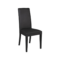 Vente-Unique Lot de 6 chaises TACOMA - Simili noir & pieds noirs