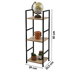 Avis Toilinux Etagère droite échelle 3 niveaux Colorado H.48 en Métal et MDF - Beige et Noir