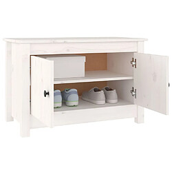 Avis vidaXL Armoire à chaussures Blanc 70x38x45,5 cm Bois de pin massif