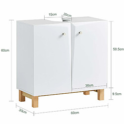 Acheter SoBuy BZR92-W Meuble sous Lavabo, Meuble sous évier, Meuble sous Vasque, Armoire Salle de Bain, Placard de Rangement