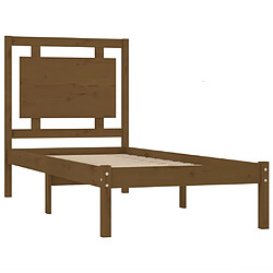 Avis vidaXL Cadre de lit Marron miel Bois massif 75x190 cm Petit simple