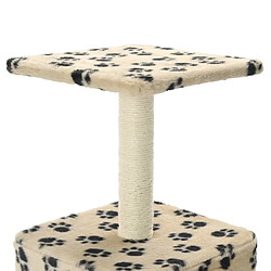 Arbre à chat avec griffoirs,niche pour chat en sisal 55 cm Beige Motif de pattes -MN26575 pas cher