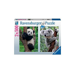 Puzzle 2x500 pieces - Panda et koala - Puzzle adultes Ravensburger - Des 10 ans - 17288 