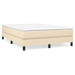 Maison Chic Lit Adulte - Lit simple Lit à sommier tapissier avec matelas moelleux - Meuble de Chambre - Crème 140x190 cm Tissu -MN43258