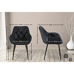 Non Lot de 2 chaises Tanna velours