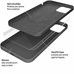 Riffi Coque Riff Thin & Soft en silicone avec intérieur en fibre souple pour Apple iPhone 13 Pro Gris