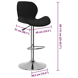 vidaXL Tabourets de bar lot de 2 noir velours pas cher