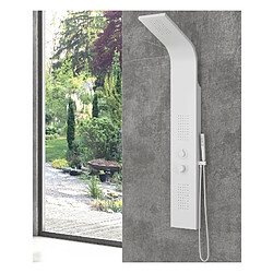 Karag Colonne de douche hydromassante SUE en aluminium 140x20x6,5 cm