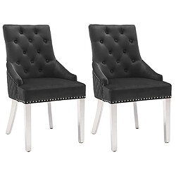 vidaXL Chaises à manger lot de 2 noir velours 