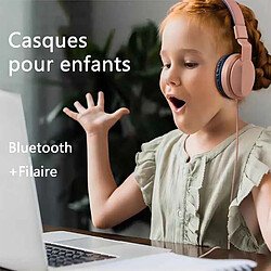 Acheter SUGIFT Casque Bluetooth - Casque Bluetooth 5.0 sans fil pour cours en ligne, compatible avec carte TF, casque pour enfants - Rose