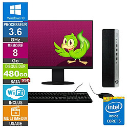 HP 800 G3 SFF i5-6500 3.60GHz 8Go/480Go SSD Wifi W10 + Ecran 27 · Reconditionné 