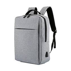 Wewoo Sacoche Sac à dos décontracté en tissu Oxford imperméable à grande capacité avec design de charge USB externe pour ordinateurs portables 15,6 pouces gris