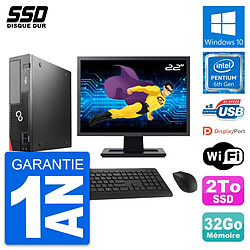 PC Fujitsu D556 DT Ecran 22" Intel G4400 RAM 32Go SSD 2To Windows 10 Wifi · Occasion 