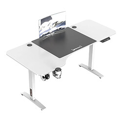 Bureau Oxnard à hauteur réglable 73 - 118 cm en forme de L blanc [pro.tec]