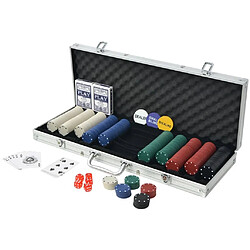 vidaXL Jeu de poker avec 500 jetons Aluminium