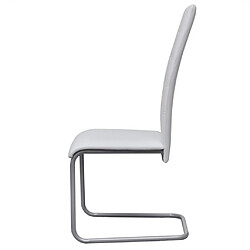 Acheter Decoshop26 Lot de 2 chaises de salle à manger cuisine cantilever design moderne synthétique blanc CDS020302