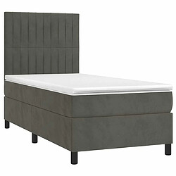 Avis Sommier à lattes LED,Cadre à lattes de lit avec matelas pour Adulte Gris foncé 100x200 cm -MN97562