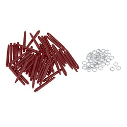 50x Arbres De Fléchettes 2BA Accessoires De Fléchettes Avec Anneaux De Protection 27 Mm Rouge entraînement de filetage de vis exercice de tir