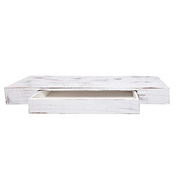 Acheter Mendler Étagère murale HWC-H37, étagère suspendue, tiroir, en bois massif 8x80x25cm ~ blanc, shabby