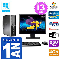 PC HP Compaq 8100 SFF Ecran 22" i3-530 RAM 4Go Disque 250Go Graveur DVD Wifi W7 · Occasion 