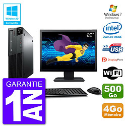 PC Lenovo M82 SFF Ecran 22" G640 RAM 4Go Disque 500Go Graveur DVD Wifi W7 · Occasion 