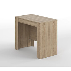 Alter Table console extensible multifonction, couleur chêne canadien, dimensions 90 x 78 x 51 cm