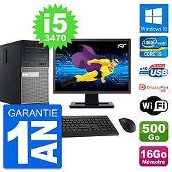 PC Tour Dell 9010 Ecran 19" Intel i5-3470 RAM 16Go Disque 500Go Windows 10 Wifi · Occasion 