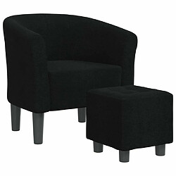 Maison Chic Fauteuil cabriolet et repose-pieds,Fauteuil luxe pour relax noir tissu -MN39069