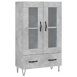 vidaXL Buffet haut gris béton 69,5x31x115 cm bois d'ingénierie