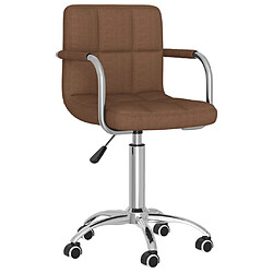 vidaXL Chaise pivotante de salle à manger Marron Tissu