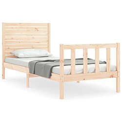 Maison Chic Cadre/structure de lit avec tête de lit pour adulte - Lit Moderne Chambre petit simple bois massif -MN47701