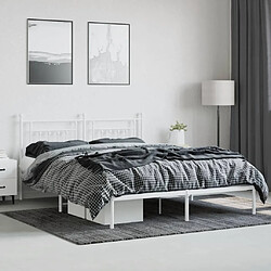 Avis Maison Chic Lit adulte 160x200cm- Cadre de lit métal avec tête de lit pour chambre blanc -MN68008