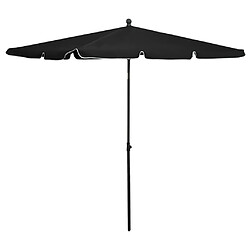 vidaXL Parasol de jardin avec mât 210x140 cm Noir 