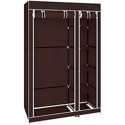 Dressing en tissu avec portes à fermeture éclair Nyana Home Dimensions 170x110x45 cm Marron