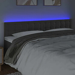 Avis Maison Chic Tête de lit scandinave à LED,meuble de chambre Gris foncé 200x5x78/88 cm Velours -MN92181