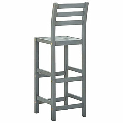 Acheter vidaXL Tabourets de bar lot de 2 gris bois d'acacia massif