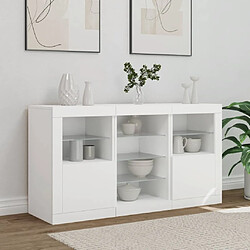 Avis Maison Chic Commode Buffet - Meuble de rangement avec lumières LED blanc 123x37x67 cm -GKD78073