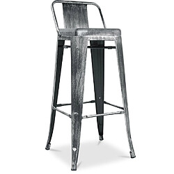 ICONIK INTERIOR Tabouret de bar avec petit dossier Stylix design industriel en Métal - 76 cm - Nouvelle édition Industriel