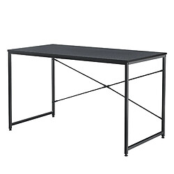 Helloshop26 Bureau poste de travail d ordinateur table métal et MDF 120 cm noir 03_0003512 