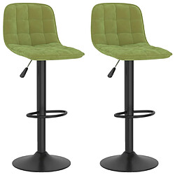 vidaXL Tabourets de bar lot de 2 vert clair velours