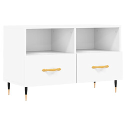 Maison Chic Meuble TV scandinave - Banc TV pour salon Blanc 80x36x50 cm Bois d'ingénierie -MN34810