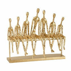 Paris Prix Statuette Déco 7 Personnes sur Banc 39cm Or 