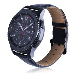 Wewoo Bande de montre-bracelet en cuir véritable pour Samsung Gear S3 22mm noir pas cher