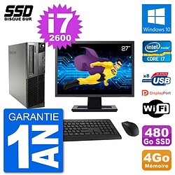 PC Lenovo M91p SFF Ecran 27" Intel i7-2600 RAM 4Go SSD 480Go Windows 10 Wifi · Occasion 