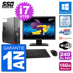 PC Fujitsu D556 DT Ecran 27" Intel i7-6700 RAM 16Go SSD 240Go Windows 10 Wifi - Occasion