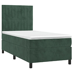 Avis Sommier à lattes LED,Cadre à lattes de lit avec matelas pour Adulte Vert foncé 100x200 cm -MN32558