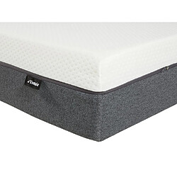 Acheter Vente-Unique Ensemble 140 x 190 cm sommier coffre blanc + matelas mousse HD 7 zones et accueil mémoire de forme déhoussable ép.20cm - KELIH de YSMÉE