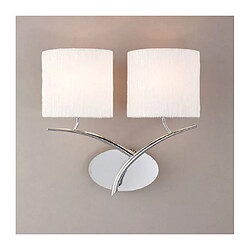 Luminaire Center Applique murale Eve 2 Ampoules E27, chrome poli avec Abat jours blanc ovale