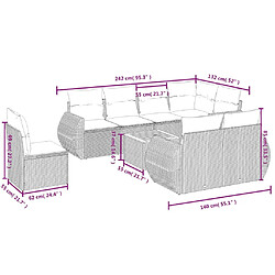 Avis Maison Chic Ensemble Tables et chaises d'extérieur 9 pcs avec coussins,Salon de jardin gris résine tressée -GKD816288